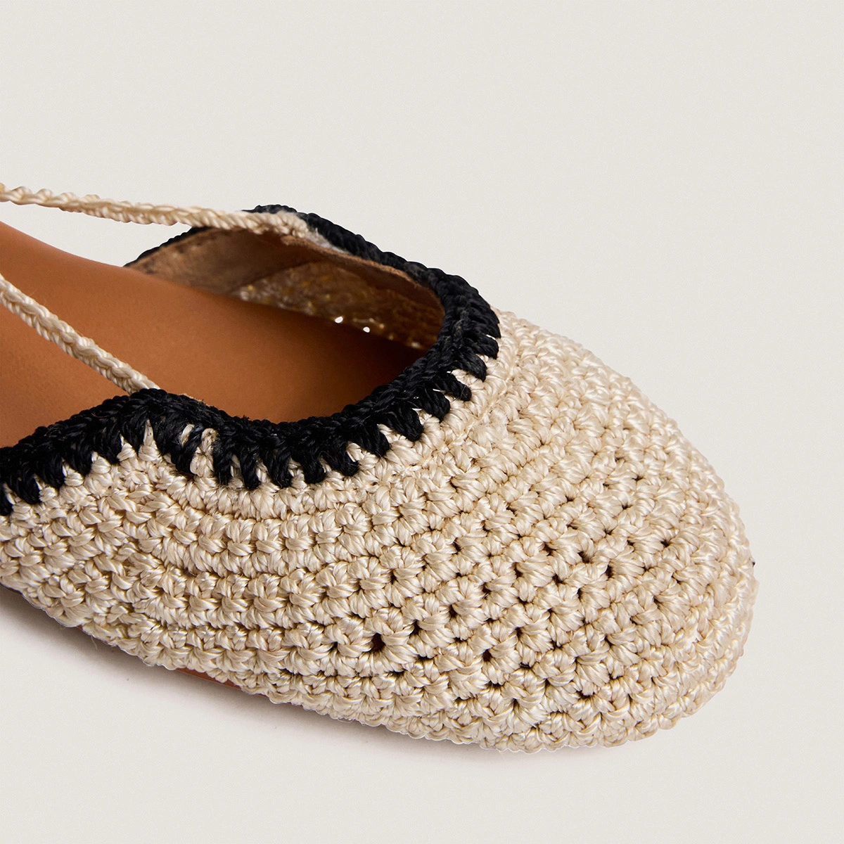 Ballerines à lacets en crochet beige et noir | WULLY | Jonak