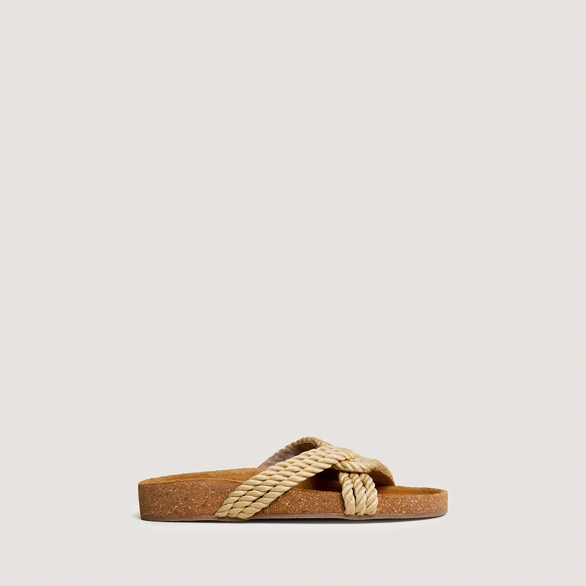 Mules à brides entrecroisées en corde beige | WACE | Jonak