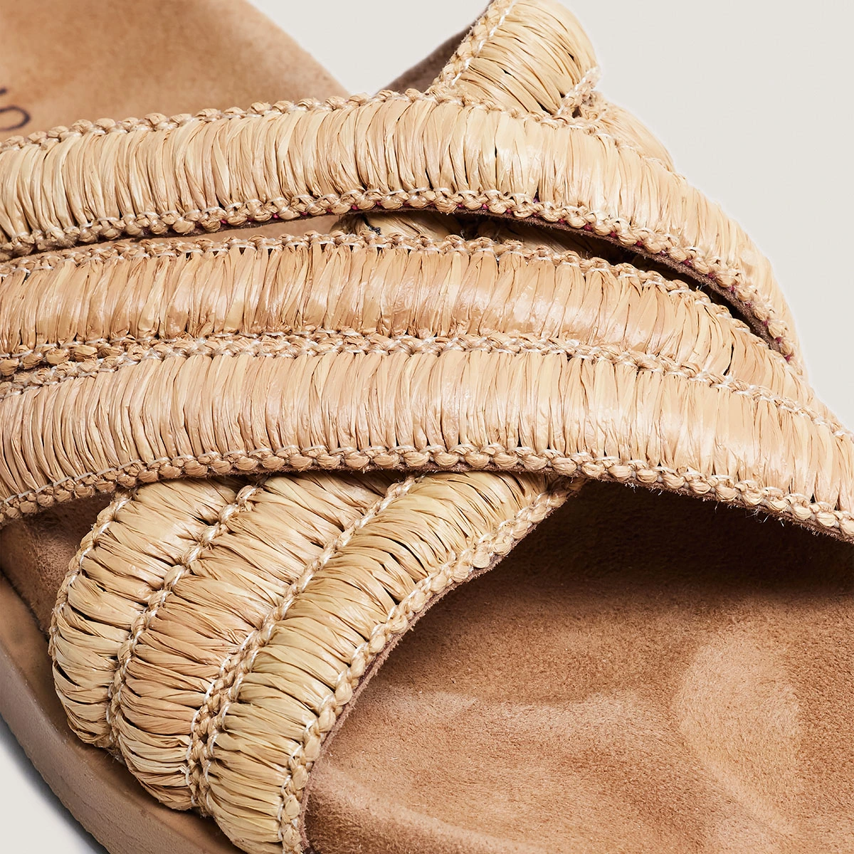 Mules à brides superposées en raphia beige | WONG | Jonak