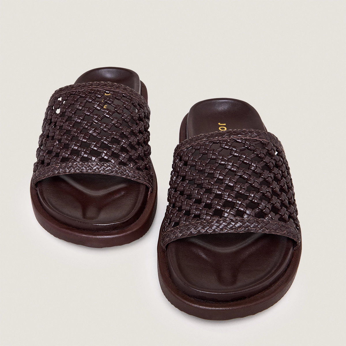 Mules ajourées en cuir marron foncé | WOZART | Jonak