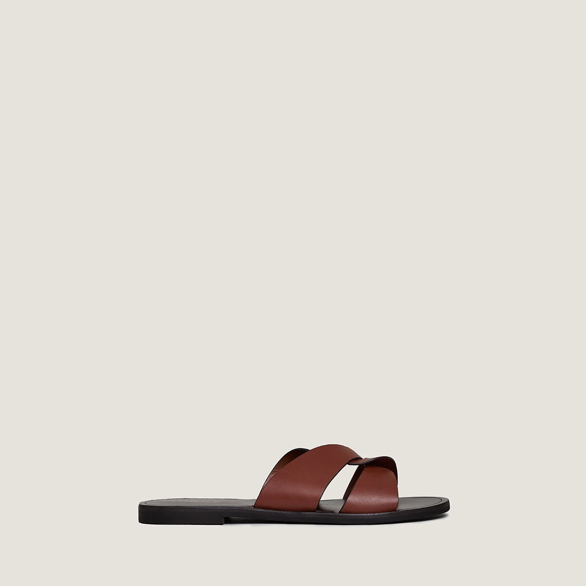 Nu-pieds &agrave; brides larges entrecrois&eacute;es... en cuir cognac | WINKO | Jonak