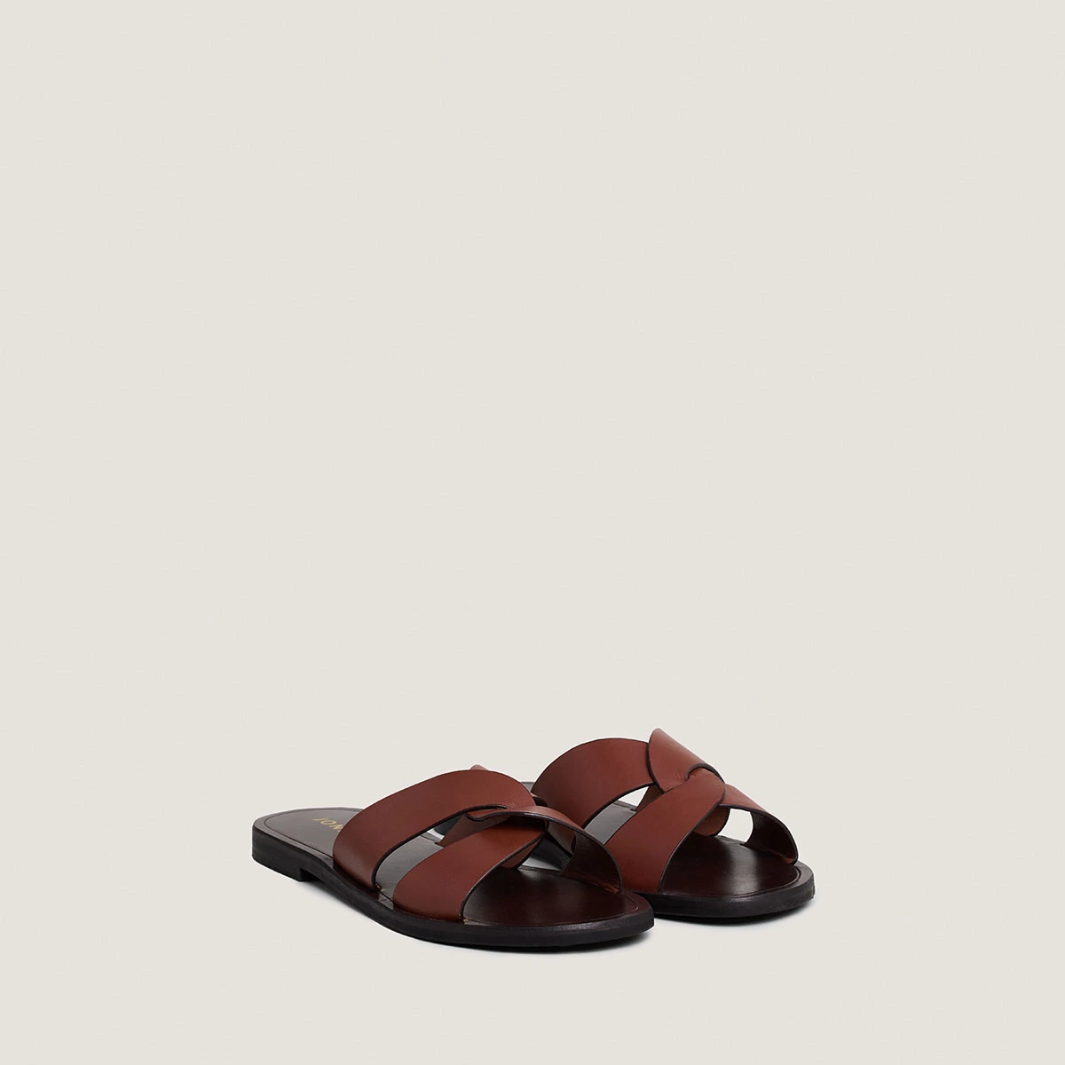 Nu-pieds &agrave; brides larges entrecrois&eacute;es... en cuir cognac | WINKO | Jonak
