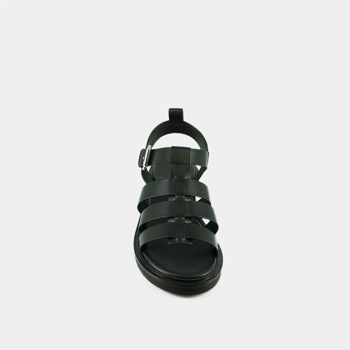 Sandales &agrave; boucles ajustables en cuir noir | WOOL | Jonak