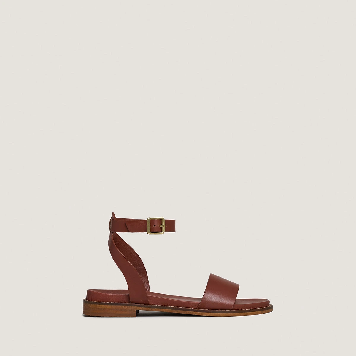 Sandales à brides et boucles ajustables en cuir cognac | WIK | Jonak