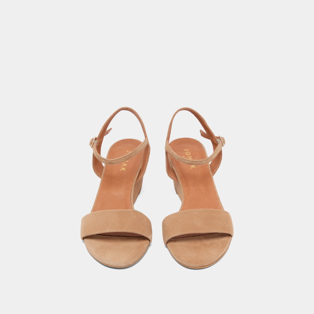 Sandales compensées en velours camel | AGRUME | Jonak