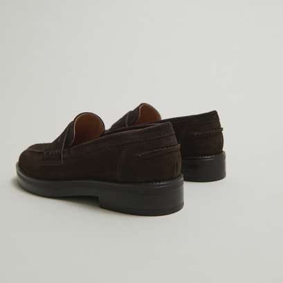 Mocassins à bouts ronds en croute marron foncé | MIRNA | Jonak
