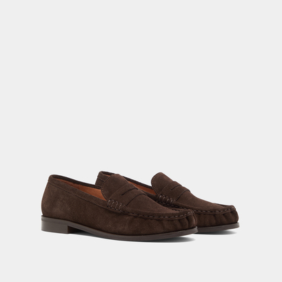 Mocassins à bouts ronds en croute marron foncé | DELICE | Jonak