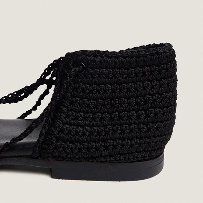 Ballerines &agrave; lacets en crochet noir | WULLY | Jonak