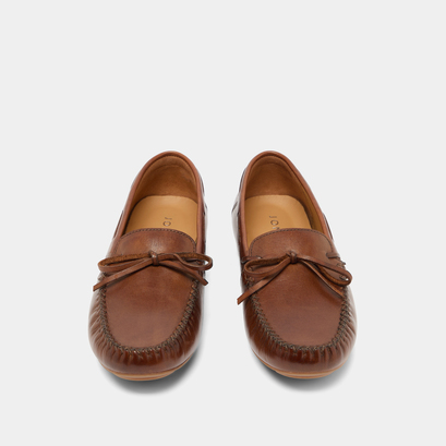 Mocassins froncés à lacets en cuir cognac | ANGELIQUE | Jonak