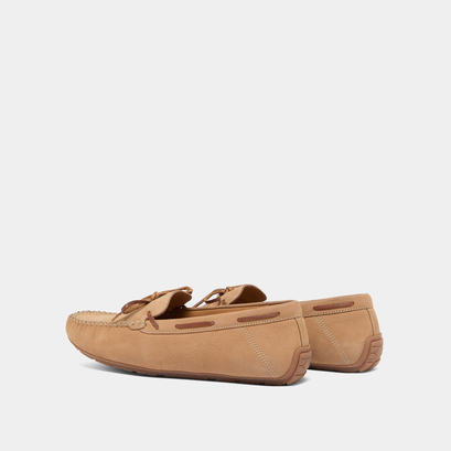 Mocassins froncés à lacets en nubuck beige et cuir cognac | ANGELIQUE | Jonak