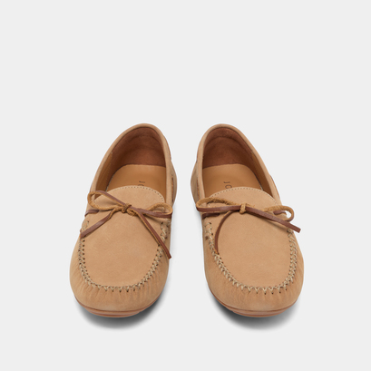 Mocassins froncés à lacets en nubuck beige et cuir cognac | ANGELIQUE | Jonak