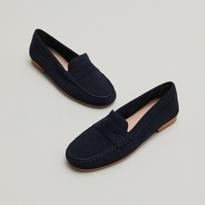 Mocassins à surpiqûres marine