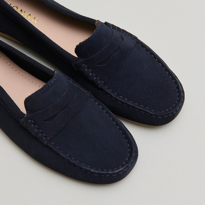 Mocassins à surpiqûres marine