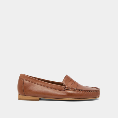Mocassins à surpiqûres en cuir cognac | GREG | Jonak