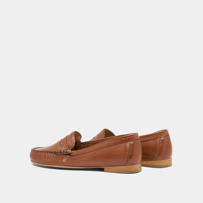 Mocassins à surpiqûres en cuir cognac | GREG | Jonak
