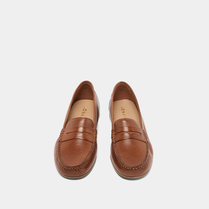 Mocassins à surpiqûres en cuir cognac | GREG | Jonak