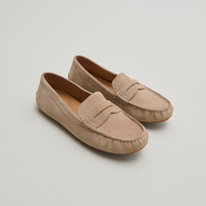Mocassins froncés en velours beige | ANTONIA | Jonak