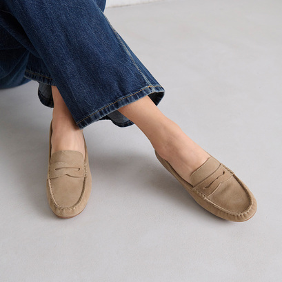 Mocassins froncés en velours beige | ANTONIA | Jonak