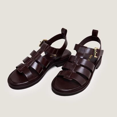 Sandales à boucles ajustables marron foncé