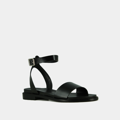 Sandales à brides et boucles ajustables en cuir noir | WIK | Jonak