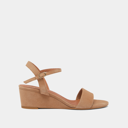 Sandales compensées en velours camel | AGRUME | Jonak