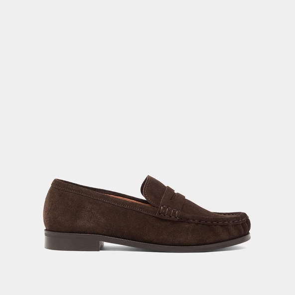 Mocassins à bouts ronds en croûte marron foncé | DELICE | Jonak