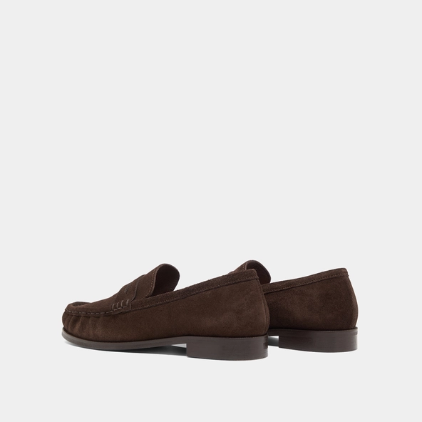 Mocassins à bouts ronds en croûte marron foncé | DELICE | Jonak