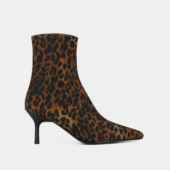 Bottines &agrave; bouts pointus en textile l&eacute;opard | DIEM | Jonak