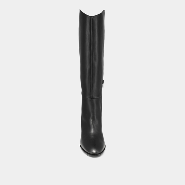 Bottes hautes &agrave; bouts pointus en cuir noir | NESSA | Jonak