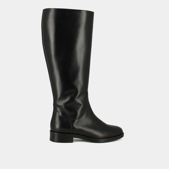 Bottes hautes en cuir noir taille mollet m | FLOWER | Jonak