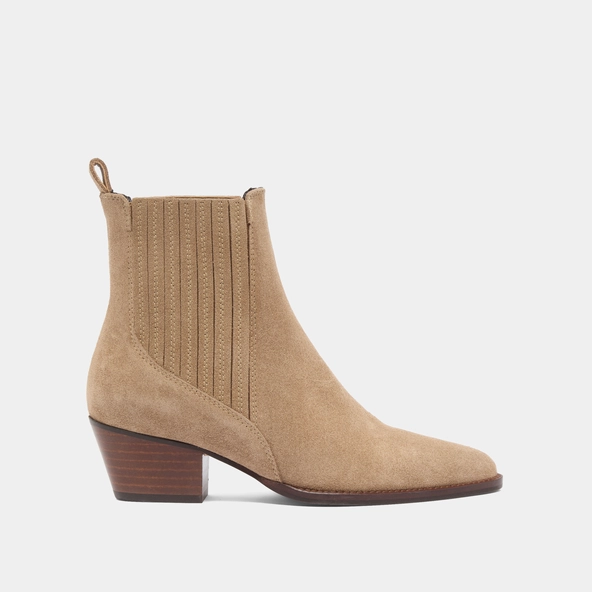 Boots à petits talons biseautés et élast... en croute taupe | BAILEY | Jonak