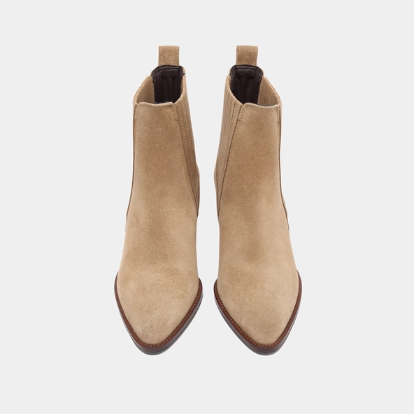 Boots à petits talons biseautés et élast... en croute taupe | BAILEY | Jonak