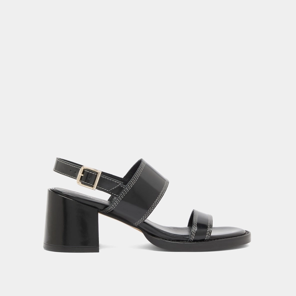 Sandales à talons en cuir glacé noir | BLONDINE | Jonak