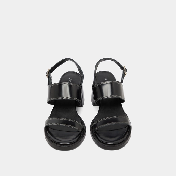 Sandales à talons en cuir glacé noir | BLONDINE | Jonak