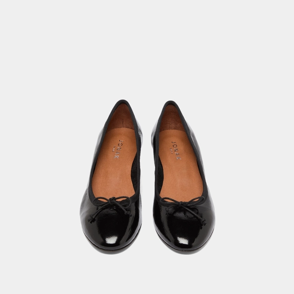 Ballerines compensées en vernis plissé noir | AIRELLE | Jonak