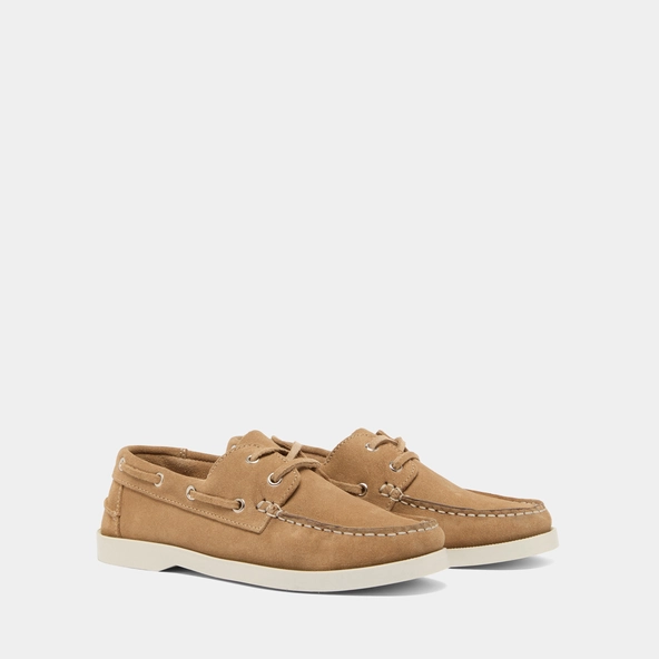 Derbies &agrave; lacets &eacute;pais et surpiq&ucirc;res en croute beige | OMBELINE | Jonak