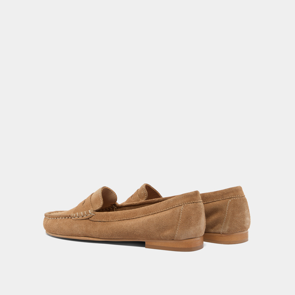 Mocassins à surpiqûres en croute beige | GREG | Jonak