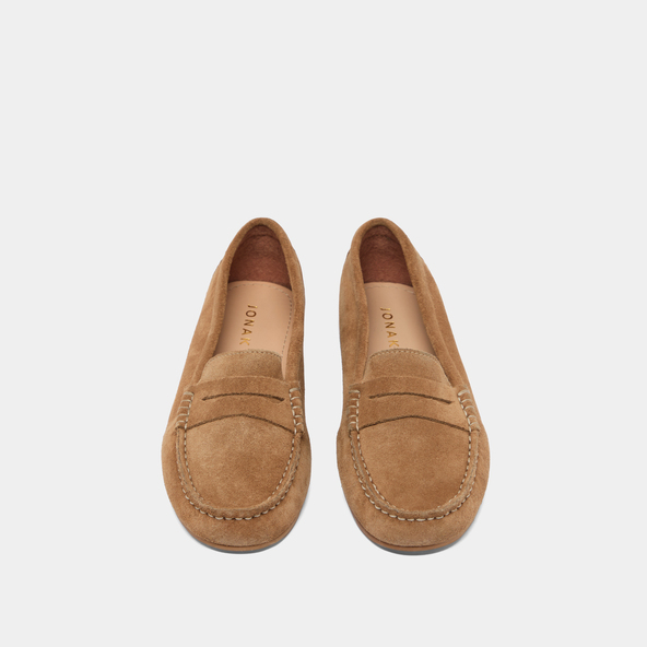 Mocassins à surpiqûres en croute beige | GREG | Jonak