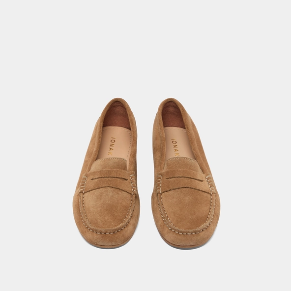 Mocassins &agrave; surpiq&ucirc;res en croute beige | GREG | Jonak