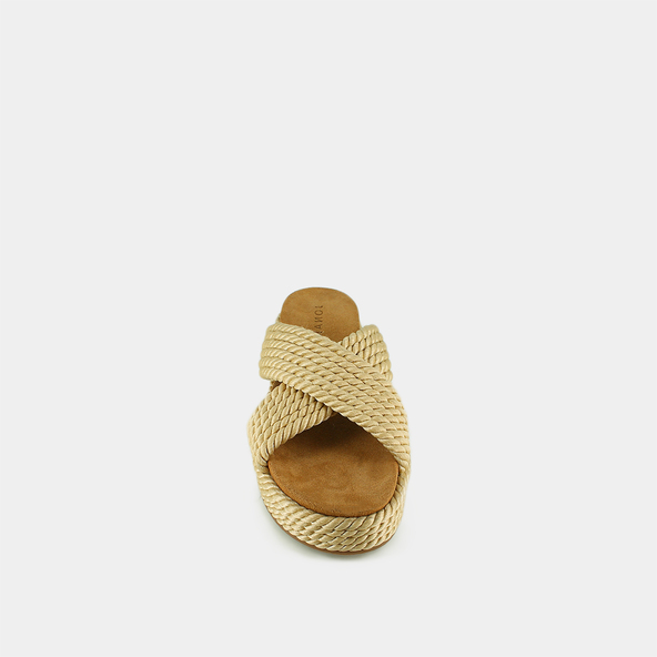 Mules à plateformes et brides entrecrois... en corde beige | WAELITO | Jonak
