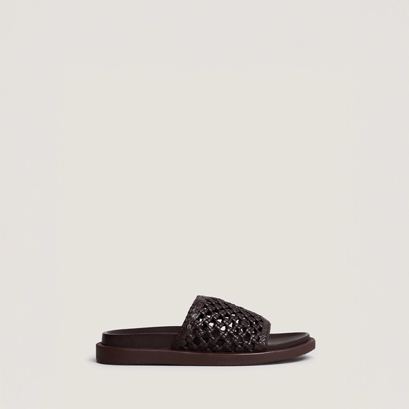 Mules ajourées en cuir marron foncé | WOZART | Jonak