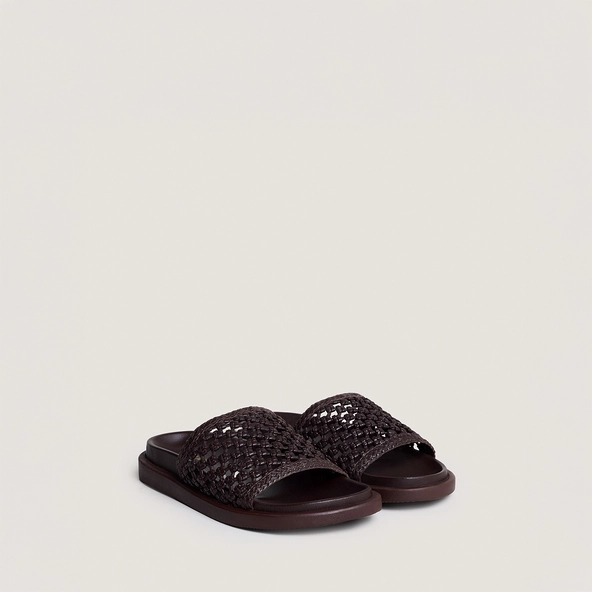 Mules ajourées en cuir marron foncé | WOZART | Jonak