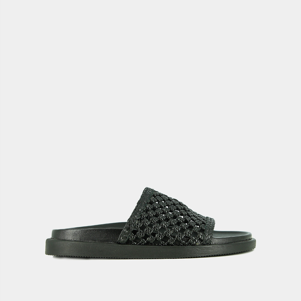 Mules ajourées en cuir noir | WOZART | Jonak
