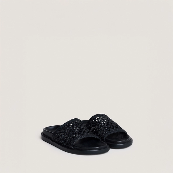 Mules ajourées en cuir noir | WOZART | Jonak