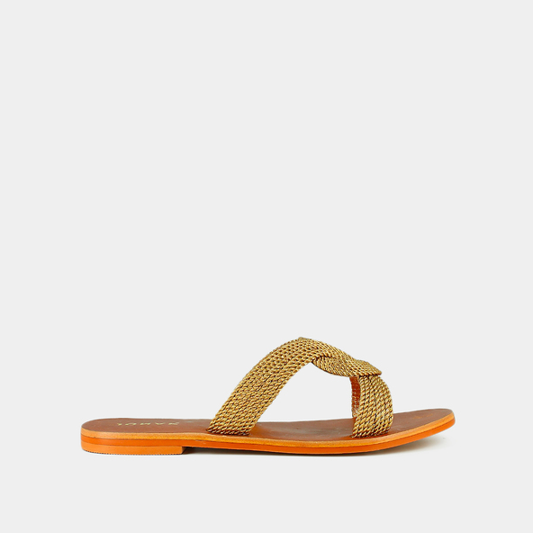 Mules plates en corde or | WAKI | Jonak