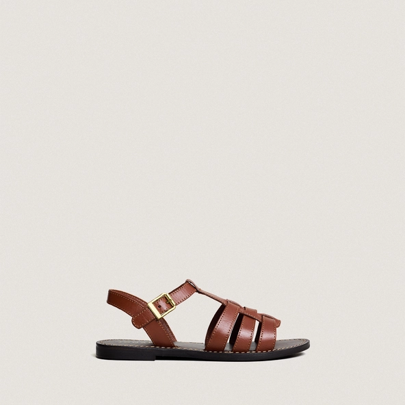 Sandales &agrave; boucles ajustables et surpiq&ucirc;... en cuir cognac | WIM | Jonak