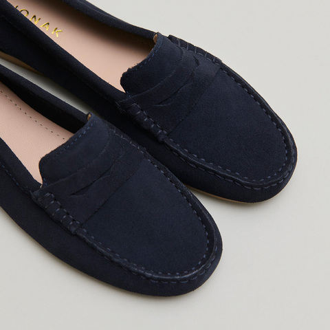 Mocassins &agrave; surpiq&ucirc;res marine