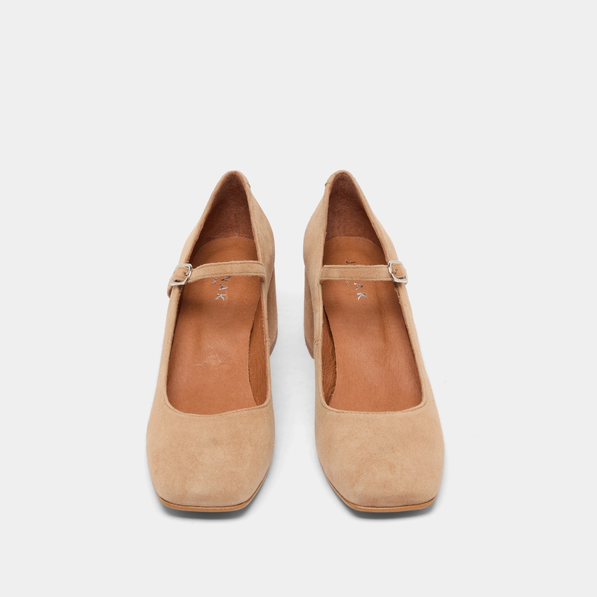 Babies &agrave; talons carr&eacute;s en velours camel | ALIENOR | Jonak
