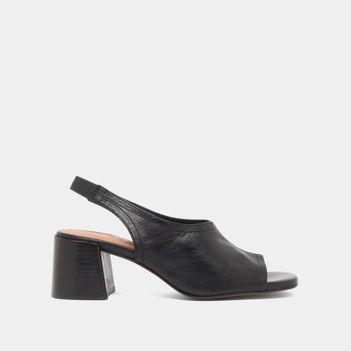 Sandales à bouts ouverts en cuir noir | BROWNIE | Jonak