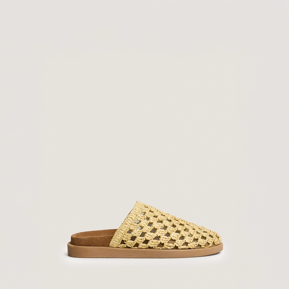Mules ajour&eacute;es en raphia beige | WOLFANG | Jonak